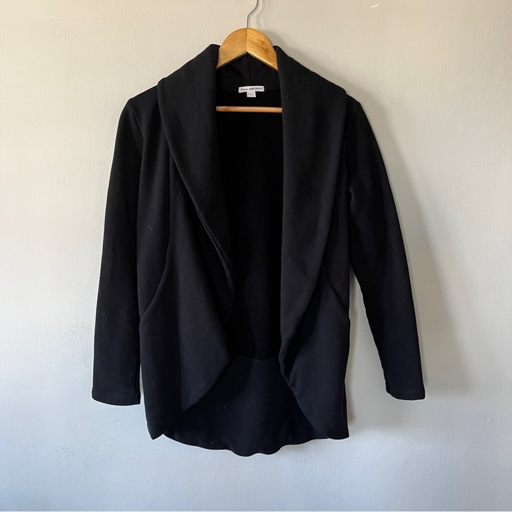 James Perse Cardigan Womens Black Long Sleeve Sweatshirt Size 3 Large - Picture 2 of 5